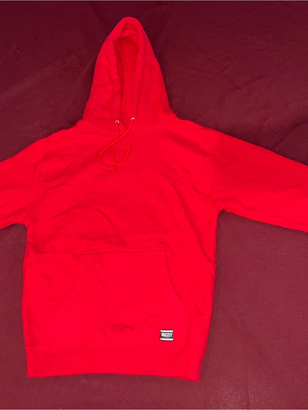 Grizzly Griptape Men's Red Pullover Hoodie size Small